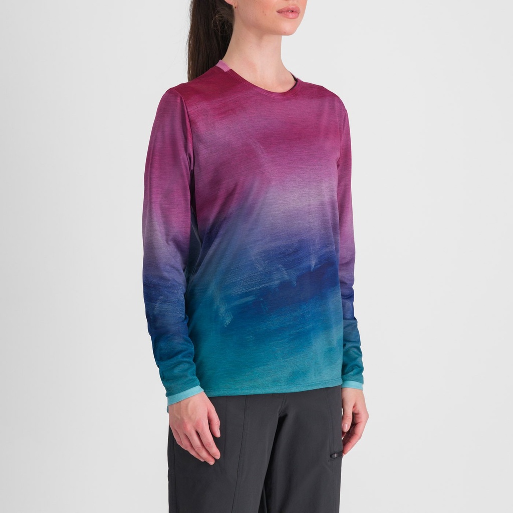 Sportful Flow Giara Women Tee LS Berry Blue Pink