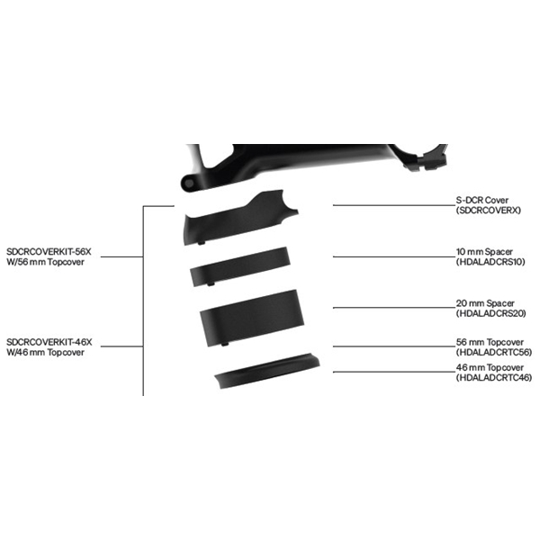 Deda Element cover kit 56mm (capot+couvercle+entret 10mm+20mm)