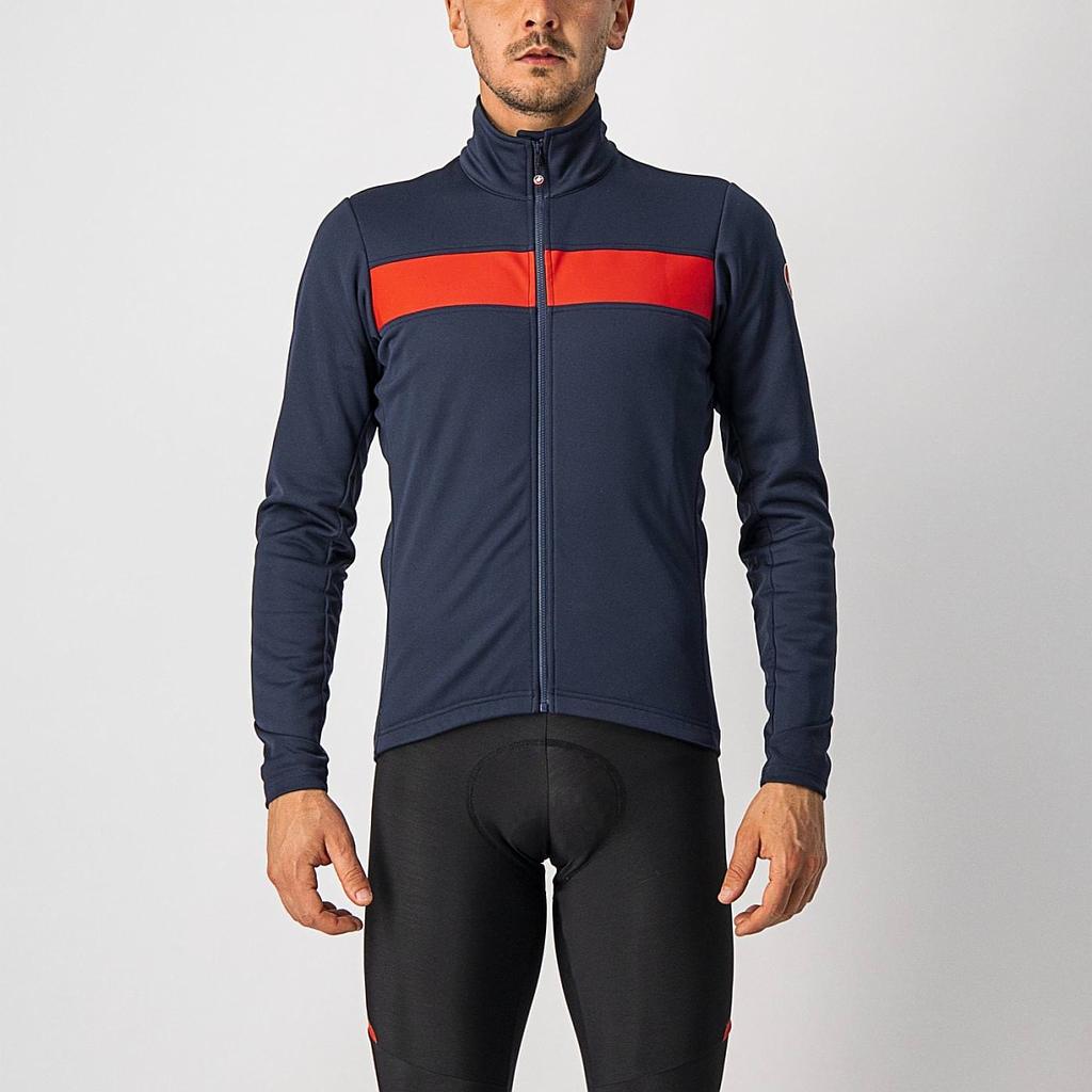 Castelli Raddoppia 3 Jacket Savile Blue/Red Reflex