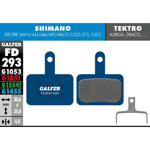 Plaquettes Galfer Shimano Deore/Tektro Road G1455