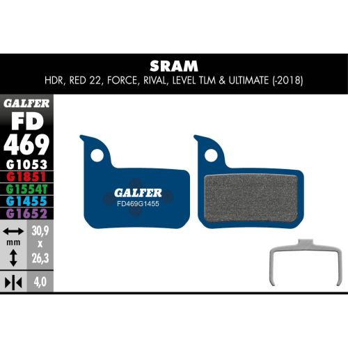 Plaquettes Galfer Sram HDR/Red 22/Force/Rival Road G1455