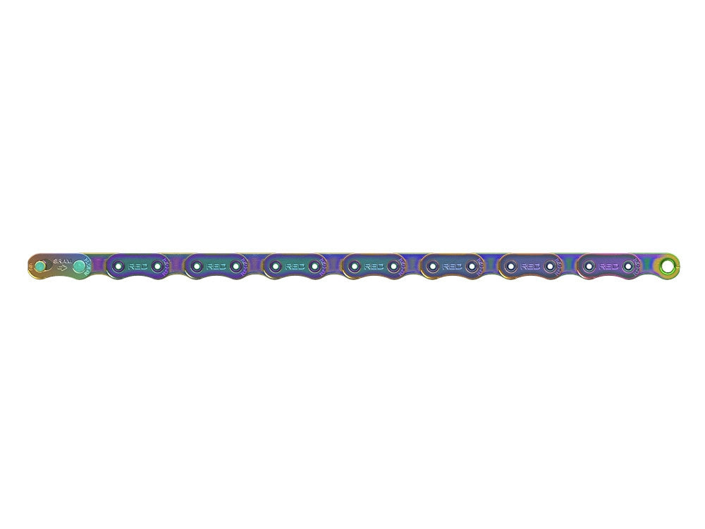 Chaine Sram Red D1 FlatTop 120m Maillons PowerLock 12v Rainbow