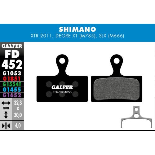 Plaquettes Galfer Shimano XTR/XT/SLX 2p Standart