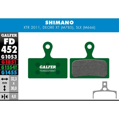 Plaquettes Galfer Shimano XTR/XT/SLX 2p Pro