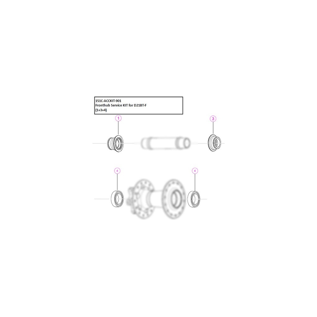 Giant Front Hub Service kit For D21BT-F