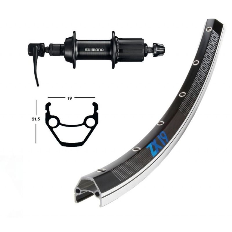 Roue Ar Winora Exal ZX 19/Shim TY500 28x1.75 k7 9x135