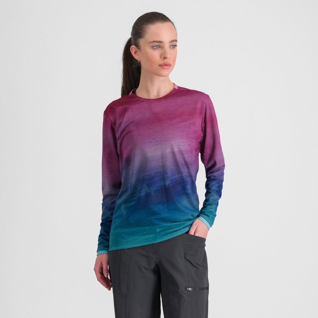Sportful Flow Giara Women Tee LS Berry Blue Pink