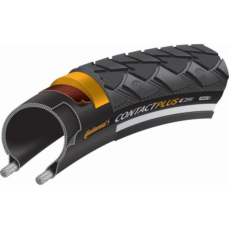 Pneu Continental Contact Plus 700x28 Rigide 700x28 Reflective