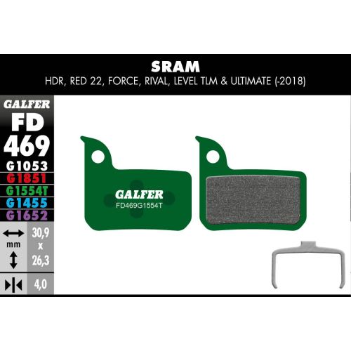 Plaquettes Galfer Sram HDR/Red 22/Force/Rival Pro G1554