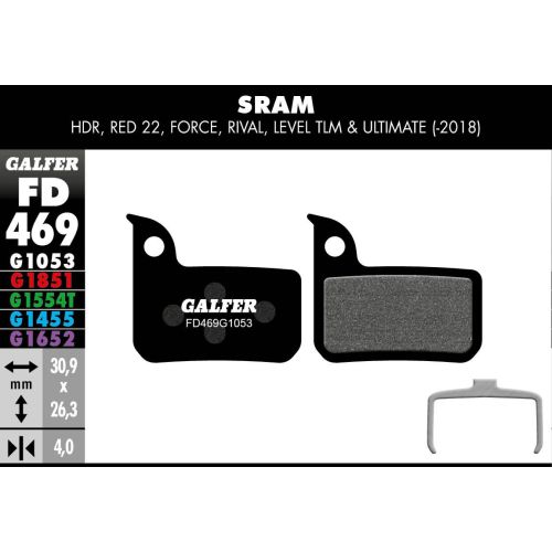 Plaquettes Galfer Sram HDR/Red 22/Force/Rival G1053