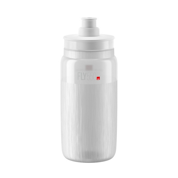 Bidon Elite Fly Tex Transparent Blanc logo gris 550ml