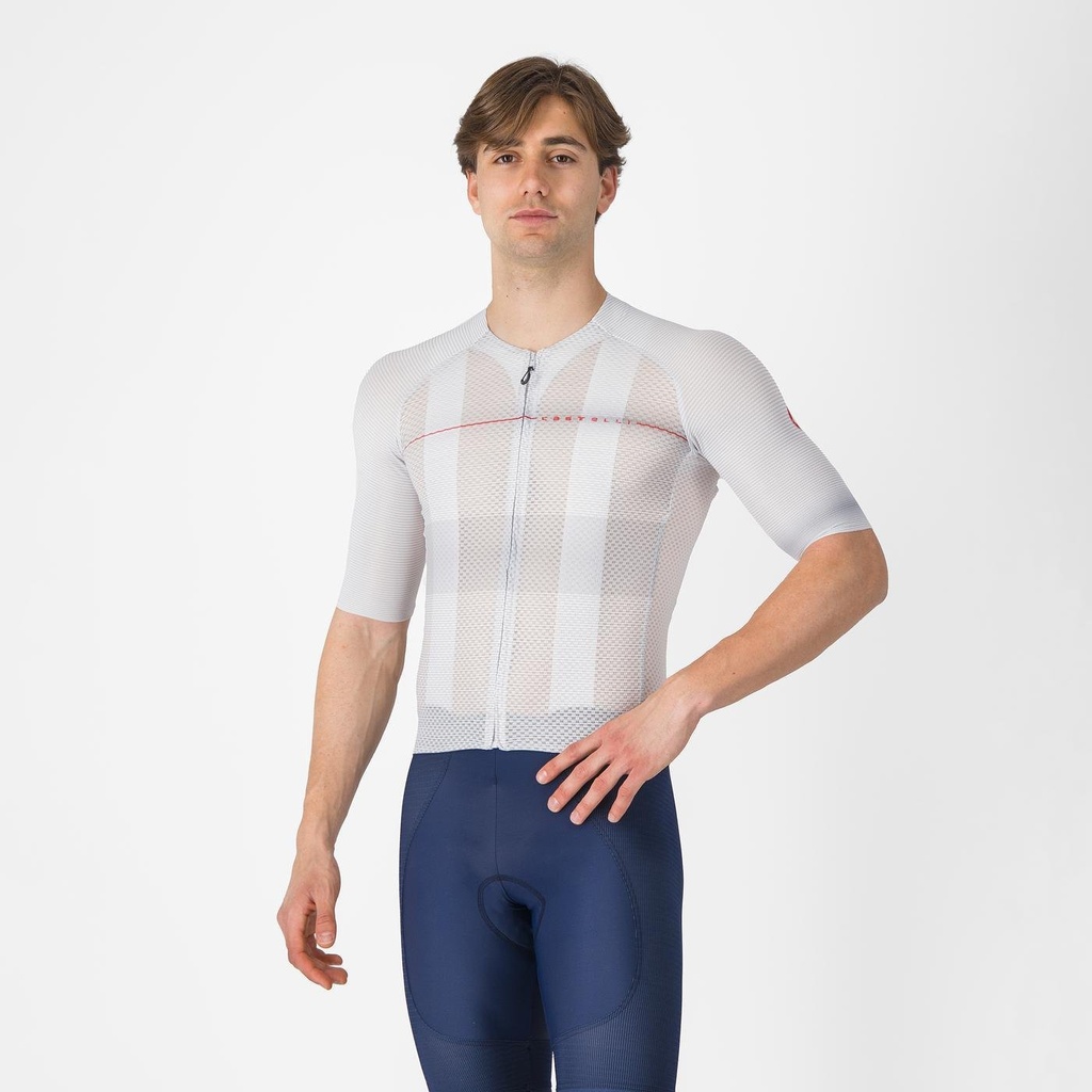 Castelli Climber A/C Jersey Silver Gray/Red