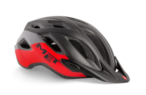 Casque Met Crossover Noir/Rouge/Gris Matt