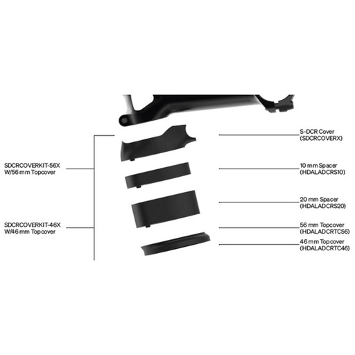 Deda Element cover kit 56mm (capot+couvercle+entret 10mm+20mm)