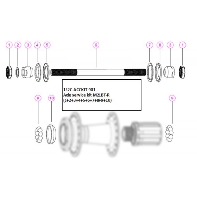 [152-ACCKIT-901] Giant RearHub Axle Service Kit M21BT-R
