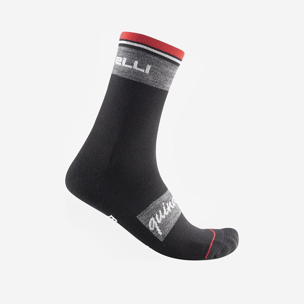 Castelli Quindici Soft Merino Socks Unisex Black/Grey/Red
