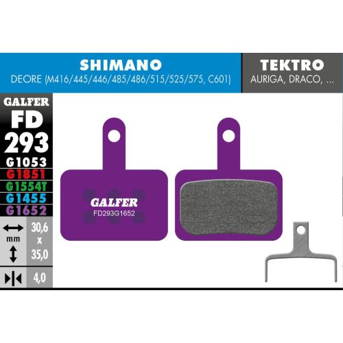 [FD293G1652] Plaquettes Galfer Shimano Deore/Tektro E-Bike G1652 E-Bike