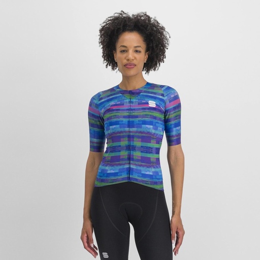 Sportful Glitch Bomber Women Jersey Multicolor Blue