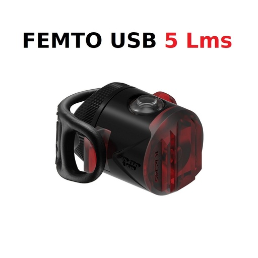 Lampe Ar Lezyne Femto USB 5 Lumens Noir