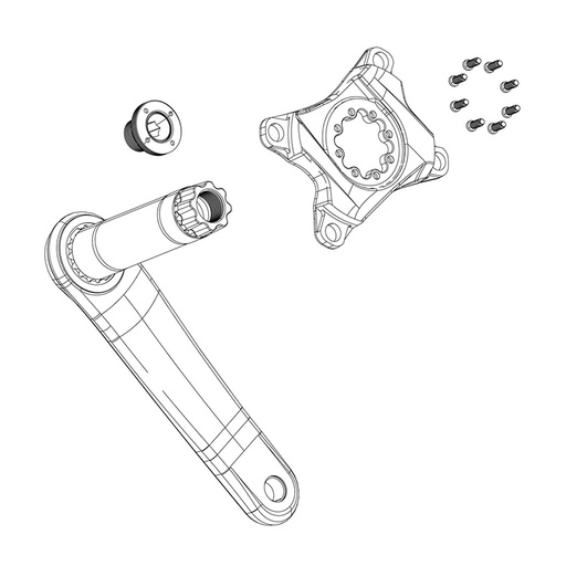[11.6118.061.000] Vis Auto-Extractrice Manivelle Sram Dub  M18/M30 Noir