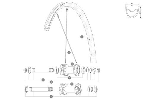 [LV3760500] Jante Mavic Crossmax Elite 29" 19 24t 22mm