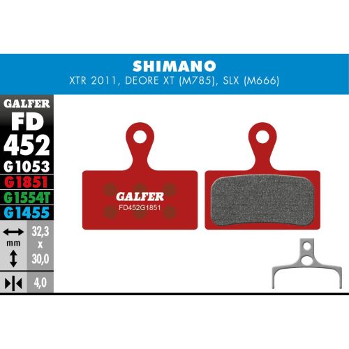 [FD452G1851] Plaquettes Galfer Shimano XTR/XT/SLX 2p Advanced